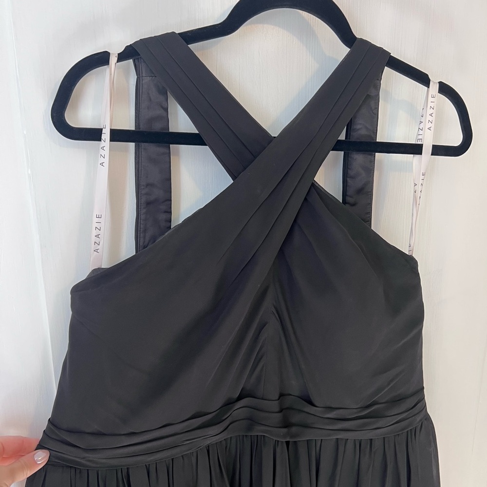 Azazie black chiffon Elvira
